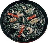 black rice paella